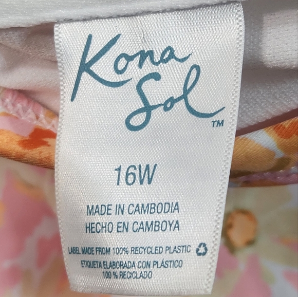 Kona Sol Beautiful Floral 1 Piece Swimsuit - Picture 12 of 12